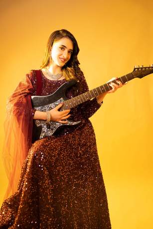 Glam session in a sequin gown